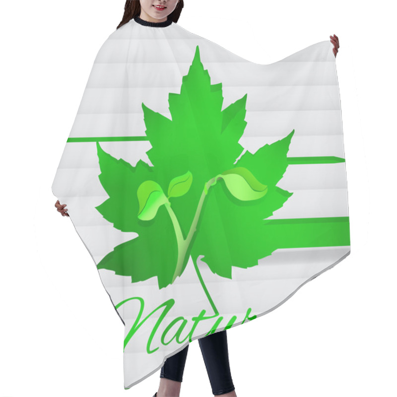 Personality  Vector Background With New Young Plant.  Hair Cutting Cape