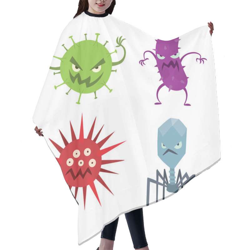 Personality  Alien Monster Vector Illustration. Hair Cutting Cape