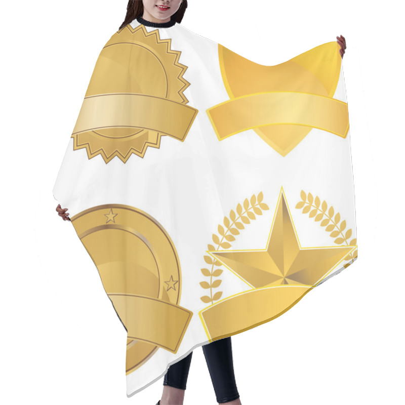 Personality  Gold Award Medals Hair Cutting Cape