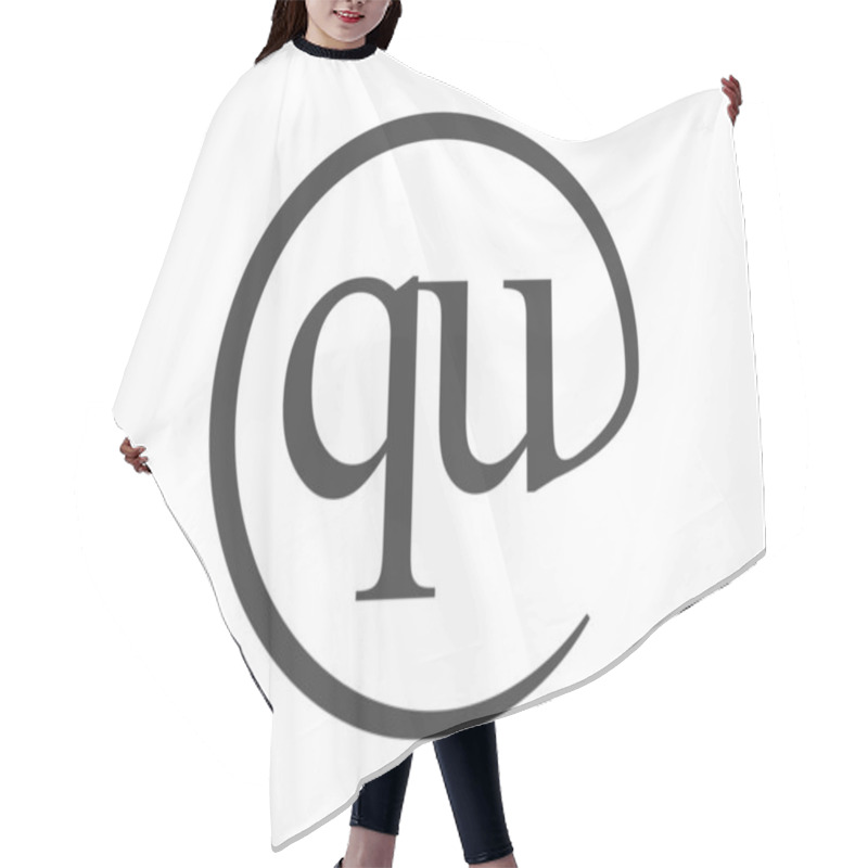 Personality  QU Logo From Two Letter With Circle Shape Email Sign Style. Q And U Round Logotype Of Business Company Hair Cutting Cape