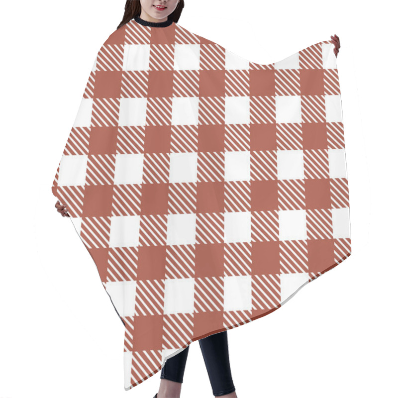 Personality  Seamless Pattern With Red White Stripes And Squares Hair Cutting Cape