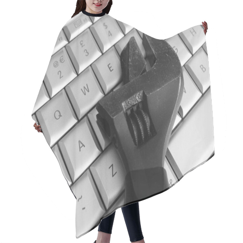 Personality  Tool And Keyboard Hair Cutting Cape