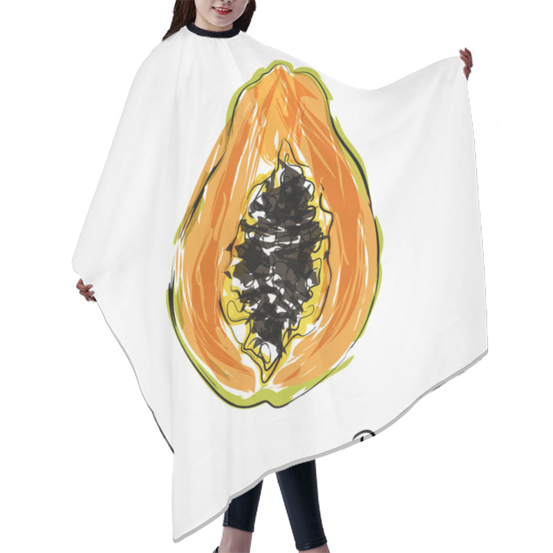 Personality  Papaya Slice Hair Cutting Cape