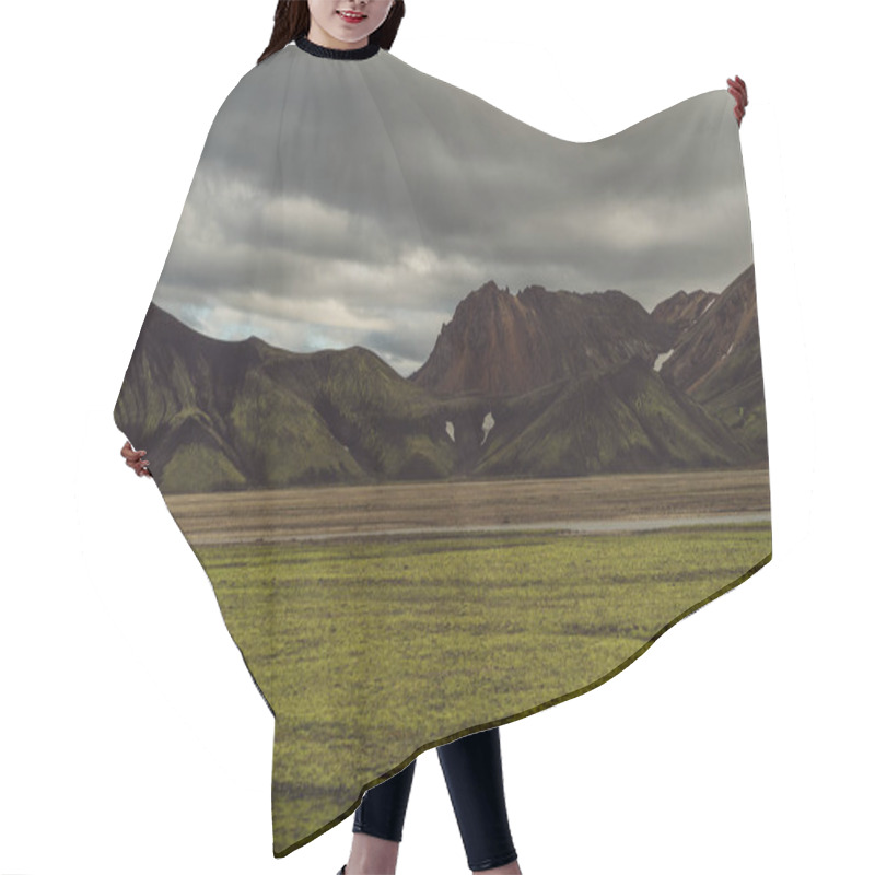 Personality  Majestic Landscape With Green Hills In Iceland   Hair Cutting Cape