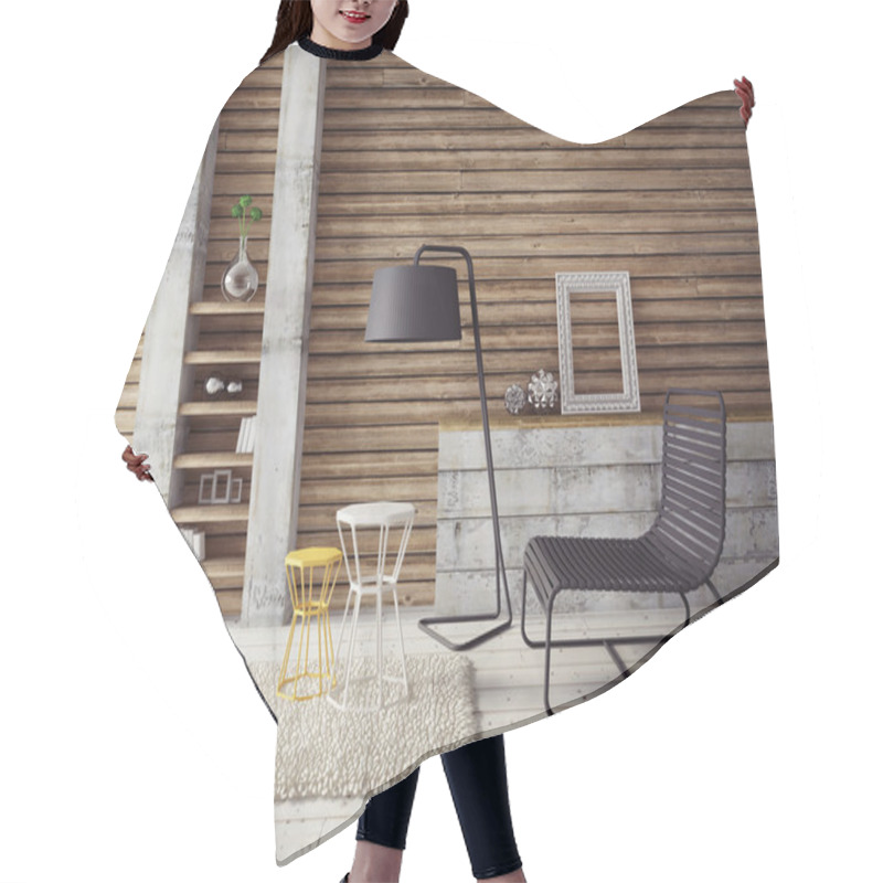 Personality  3d Living Room  Interior Hair Cutting Cape