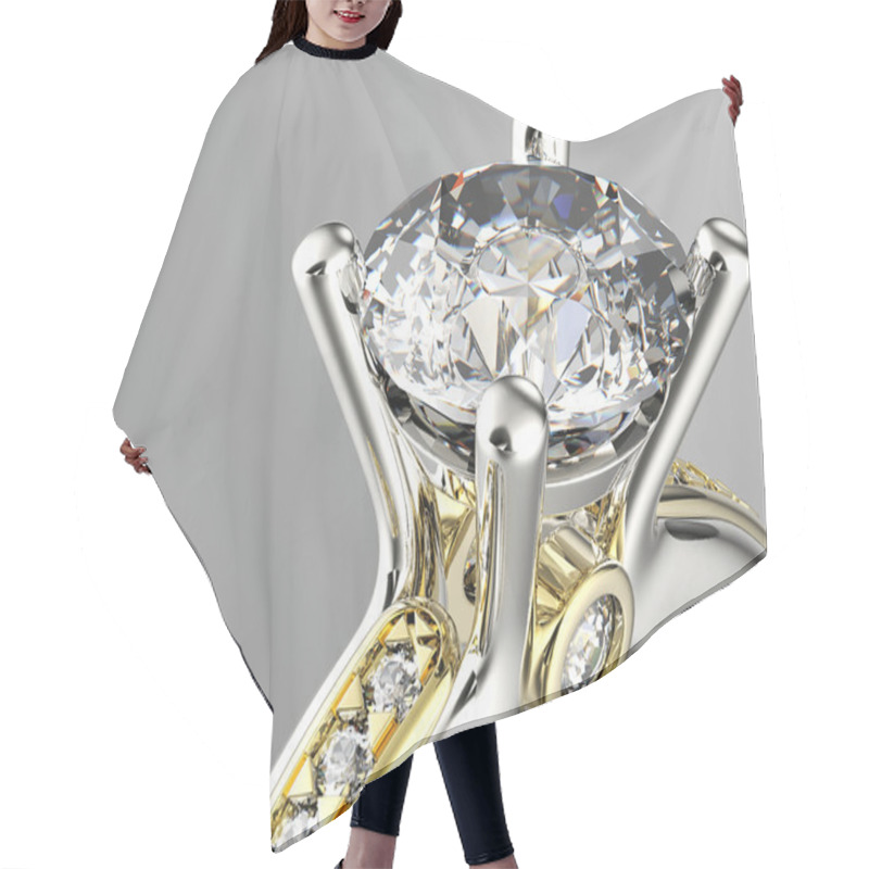 Personality  Ring With Diamond Hair Cutting Cape