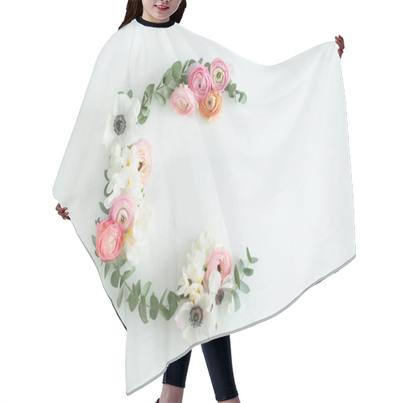 Personality  Flat Lay Still Life Peonies Flowers Hair Cutting Cape