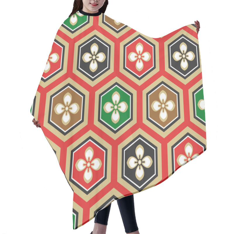 Personality  Seamless Japanese Traditional Pattern Hair Cutting Cape