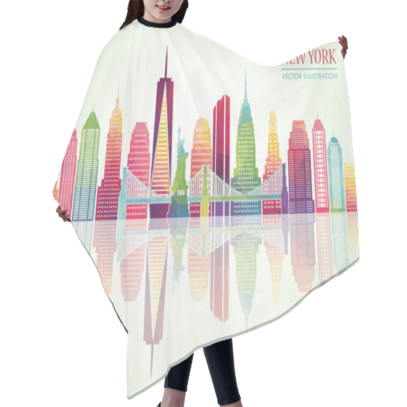 Personality  New York Skyline. Hair Cutting Cape