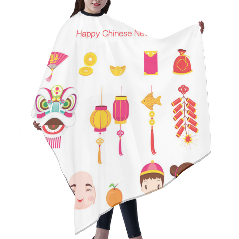 Personality  Chinese New Year Icons Set Hair Cutting Cape