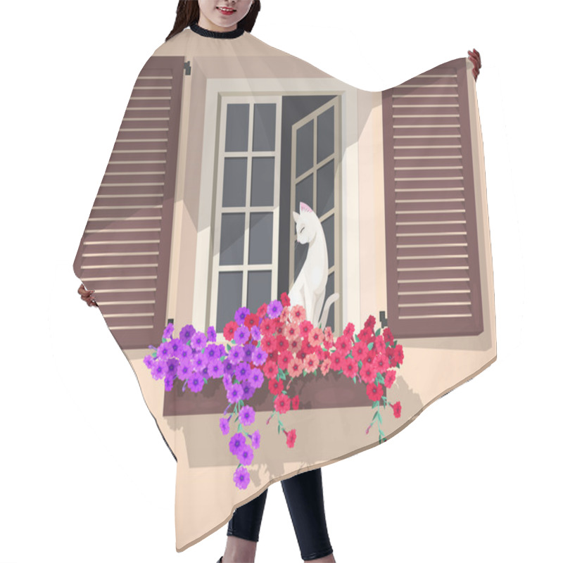 Personality  Open Window With Cat Hair Cutting Cape