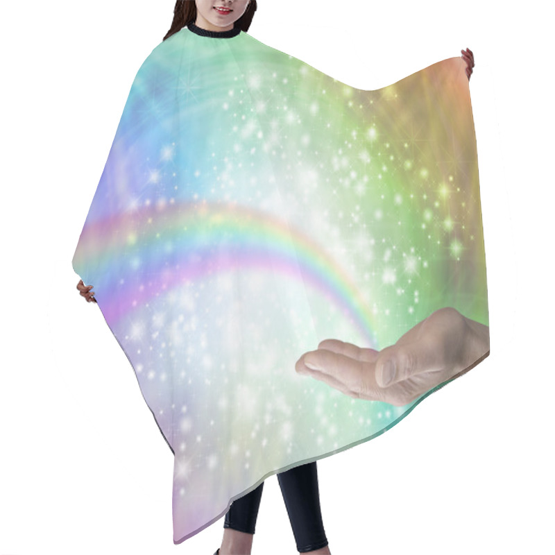 Personality  Sending Rainbow Healing Hair Cutting Cape