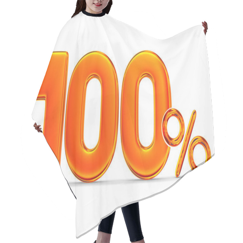 Personality  One Hundred Percent On White Background. Isolated 3D Illustratio Hair Cutting Cape