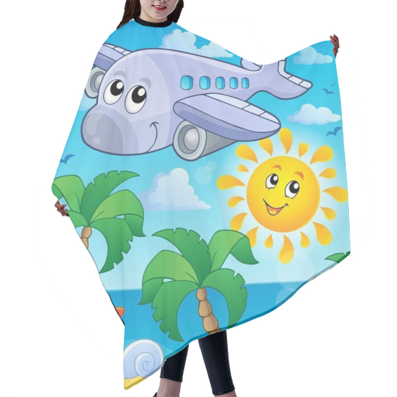 Personality  Image With Airplane Theme 4 Hair Cutting Cape