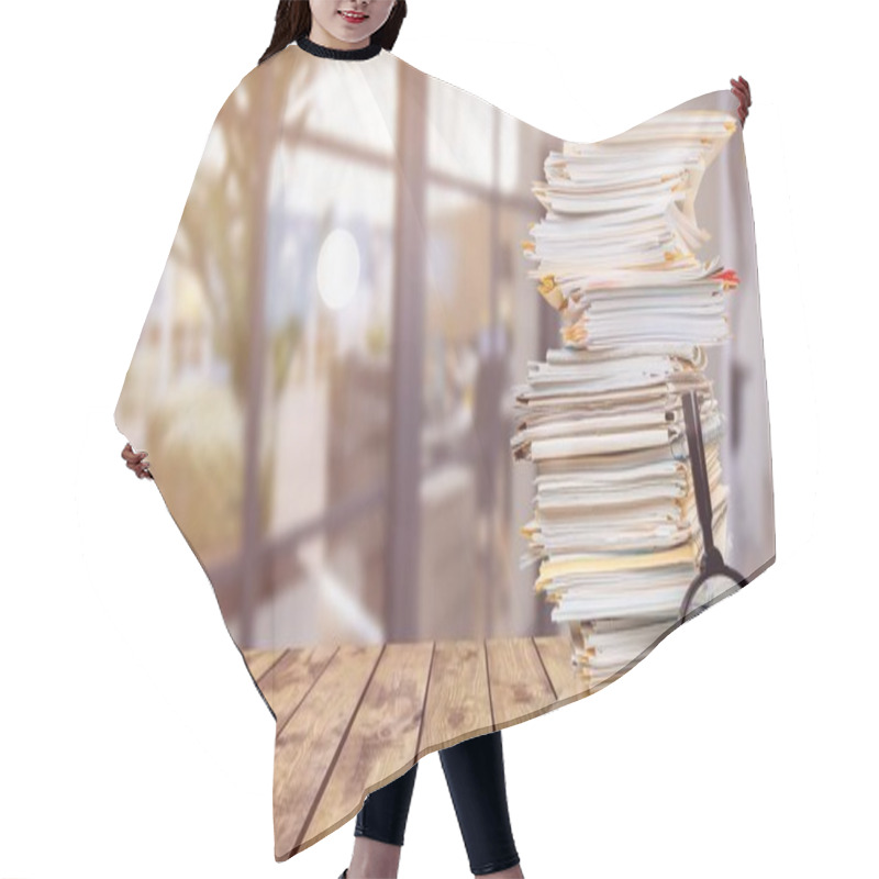 Personality  File Folders With Documents, Close-up View Hair Cutting Cape