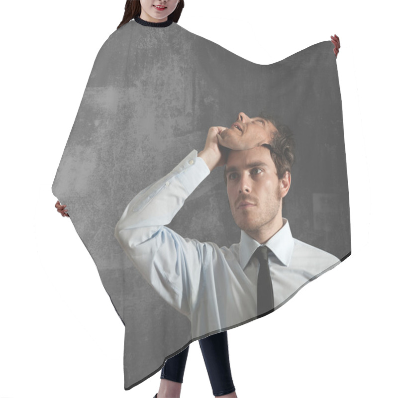 Personality  Businessman And Mask Hair Cutting Cape