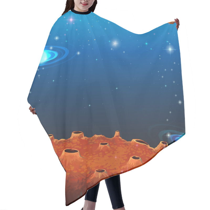 Personality  Space Scene With Many Planets Hair Cutting Cape