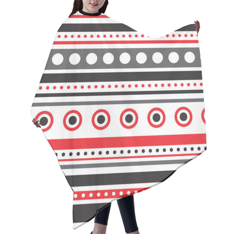 Personality  Vector Horizontal Stripes And Circles Seamless Hair Cutting Cape