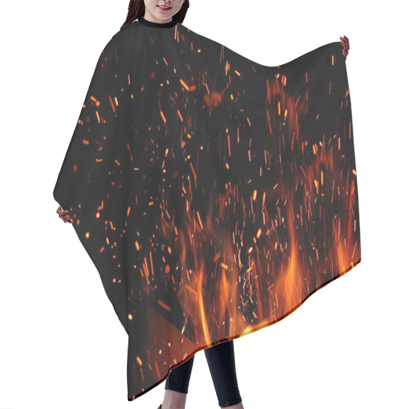 Personality  Burning Log And Fire Spark Hair Cutting Cape