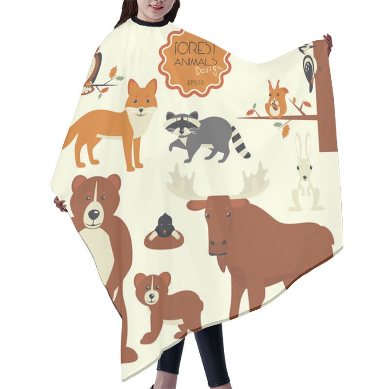 Personality  Forest Animals Hair Cutting Cape