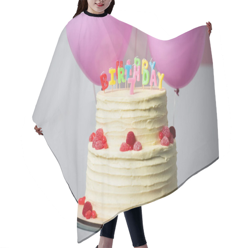 Personality  Birthday Cake With Number Seven  Hair Cutting Cape