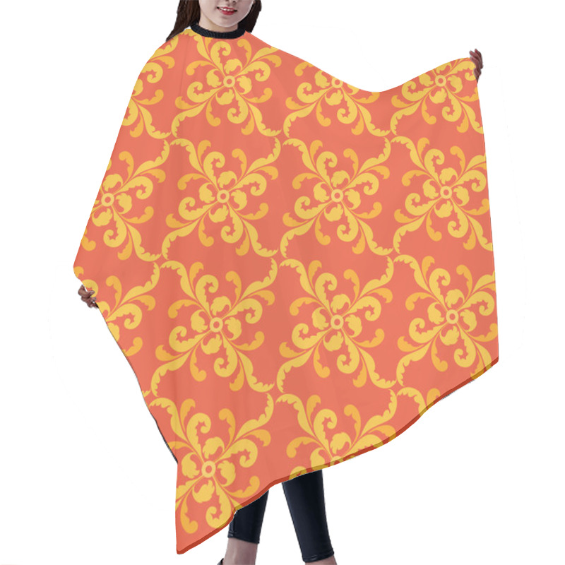 Personality  Abstract Floral Seamless Retro Pattern. Hair Cutting Cape