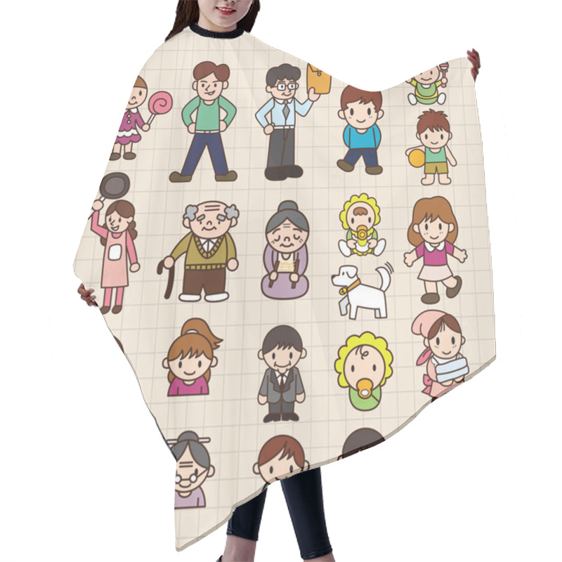 Personality  Cartoon Family Hair Cutting Cape