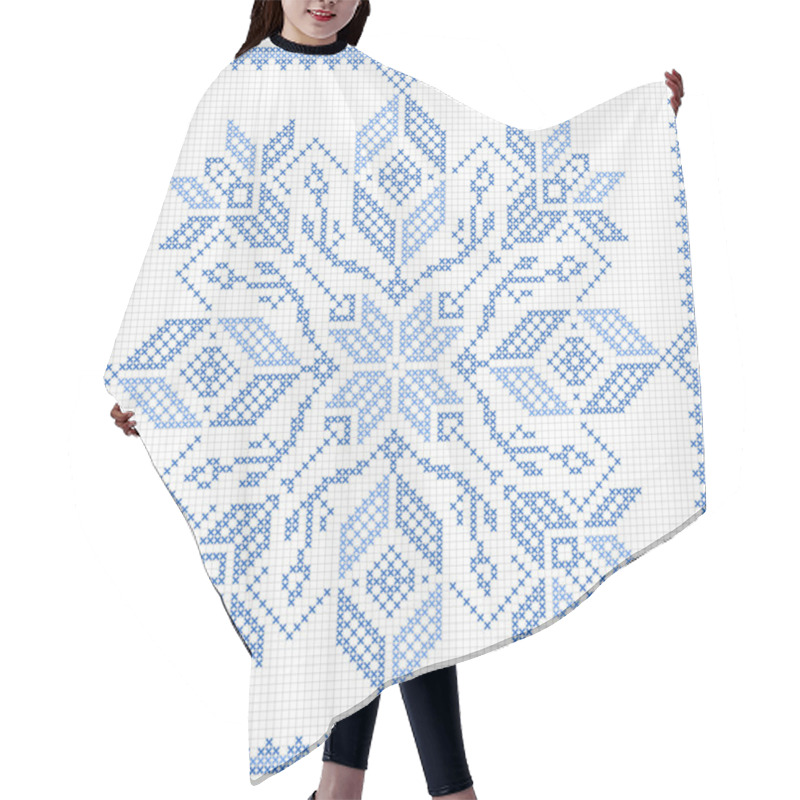 Personality  Scandinavian Style Cross Stitch Pattern Hair Cutting Cape