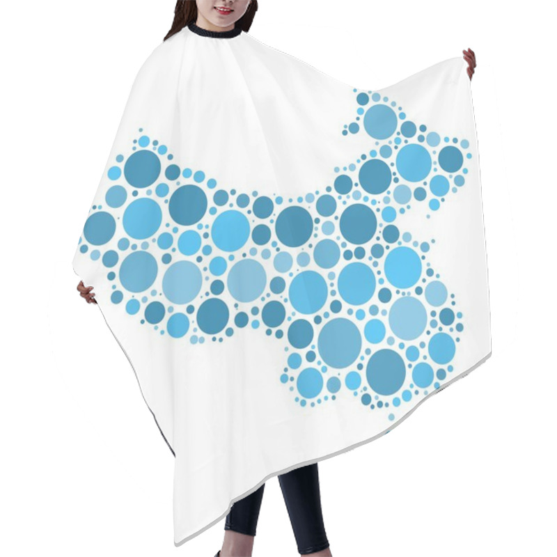 Personality  China Map Mosaic Of Circles Hair Cutting Cape