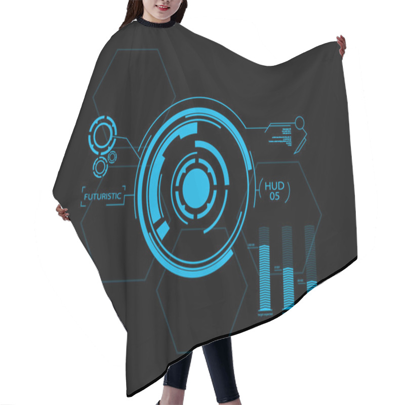 Personality  Futuristic User Interface HUD Hair Cutting Cape