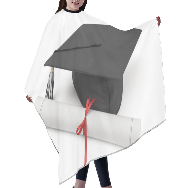 Personality  Graduation Hat And Diploma Hair Cutting Cape