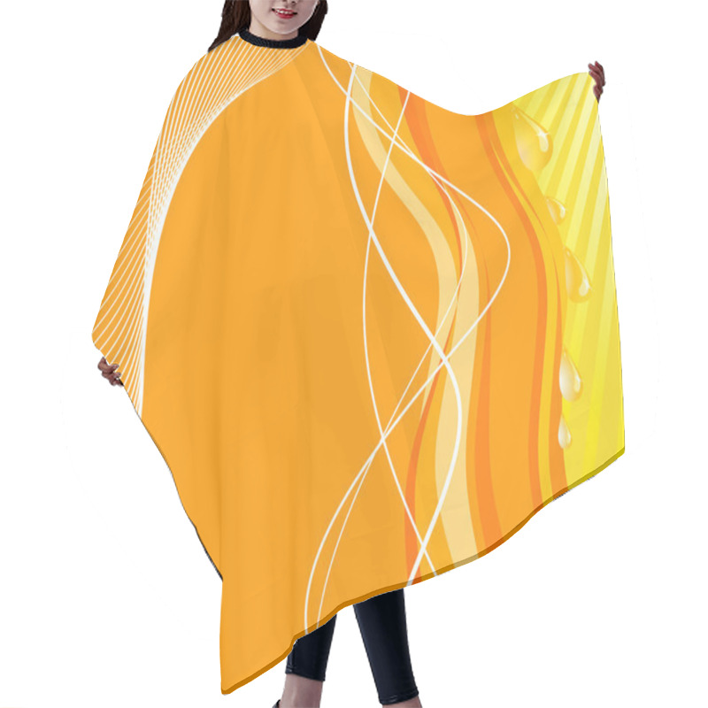 Personality  Abstract Orange Card With Running Waterd Hair Cutting Cape