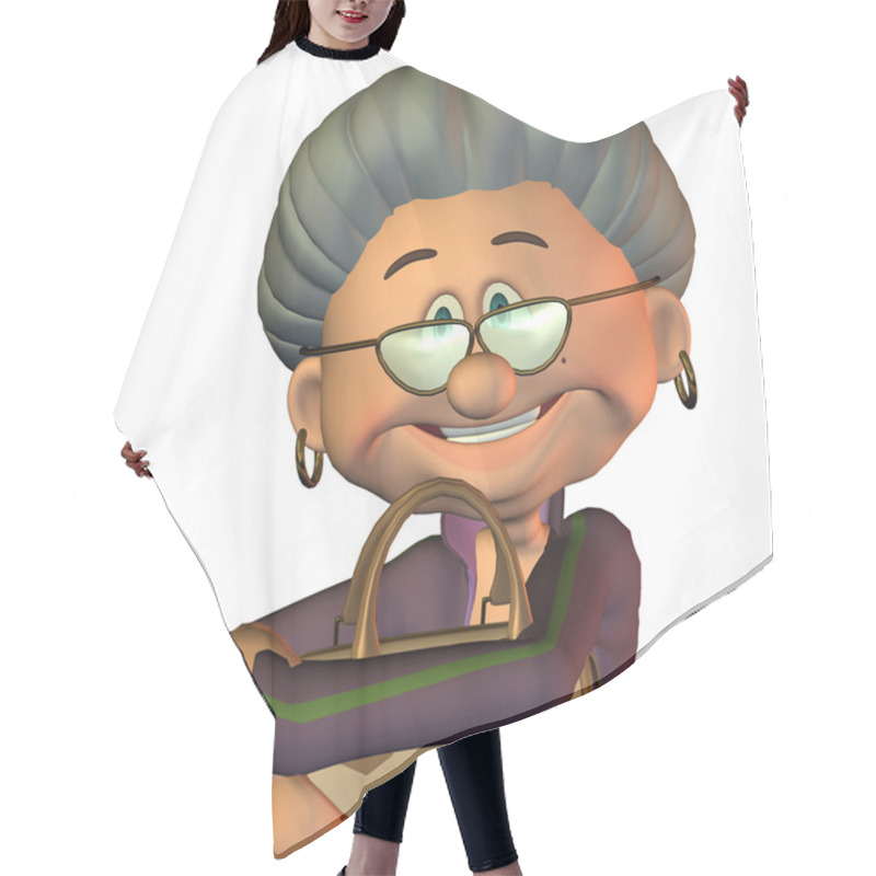 Personality  Grandma With Bag Hair Cutting Cape