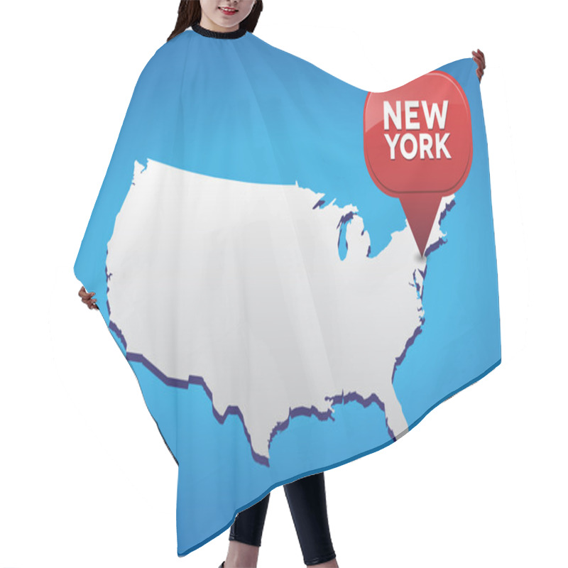 Personality  New York City On USA Map Hair Cutting Cape