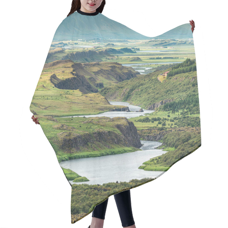 Personality  Spectacular View From The Top Of Grabrok Crater In Western Iceland Hair Cutting Cape