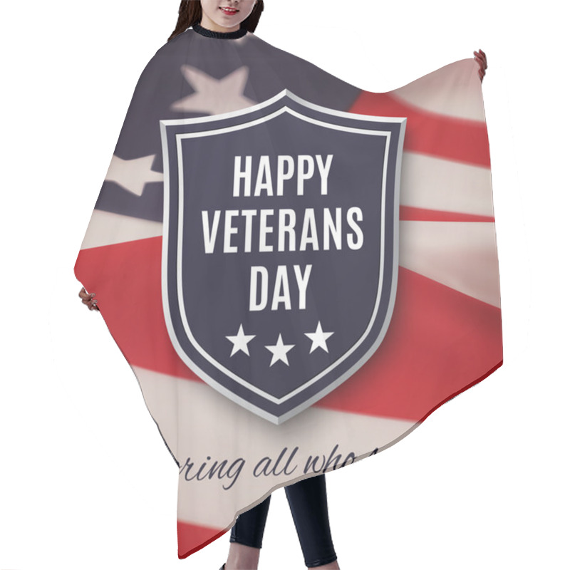 Personality  Veterans Day Background. Hair Cutting Cape