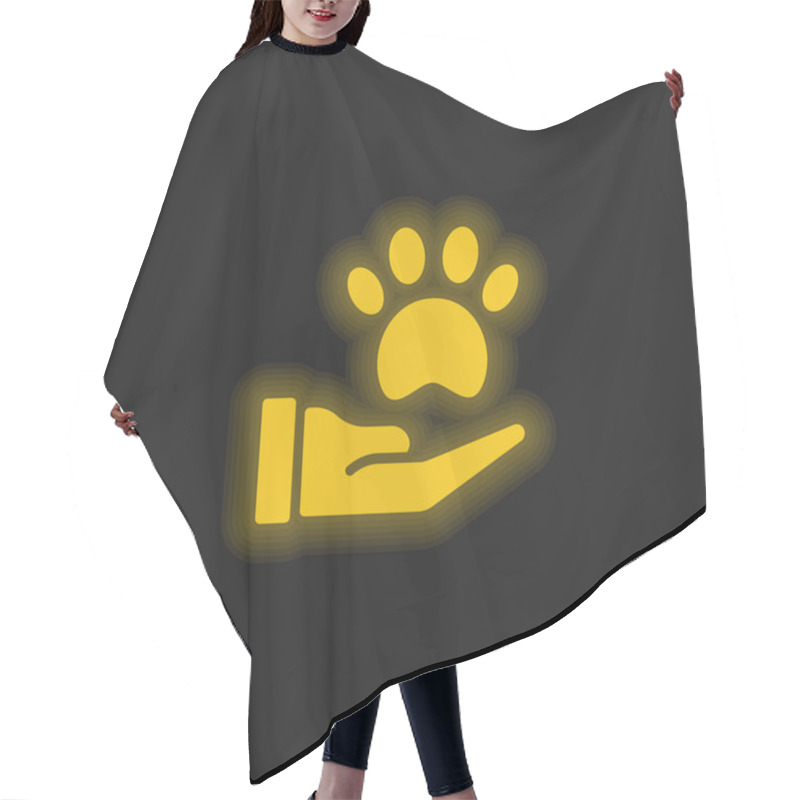 Personality  Animal Therapy Yellow Glowing Neon Icon Hair Cutting Cape