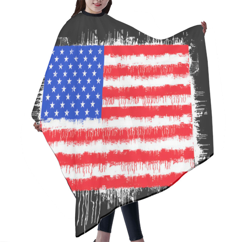 Personality  Grunge Flag Of The United States Of America Hair Cutting Cape