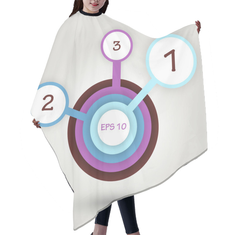 Personality  Vector Circles Banners With Numbers. Hair Cutting Cape