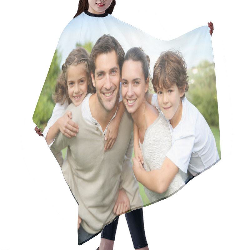 Personality  Parents With Children Hair Cutting Cape