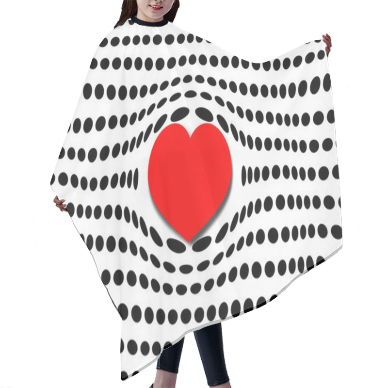 Personality  Bubble Heart And Polka Dots Hair Cutting Cape