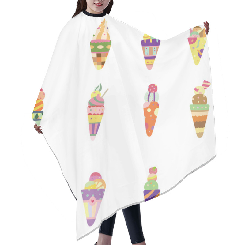 Personality  Cartoon Ice Cream Icon Hair Cutting Cape