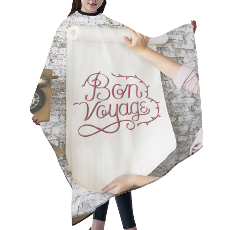 Personality  A Woman Holding A Poster With Motivation Quote Hair Cutting Cape