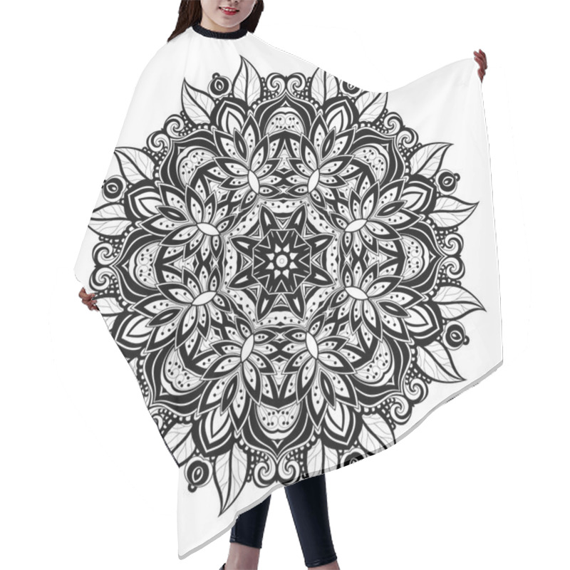 Personality  Beautiful Ornament Black Mandala Hair Cutting Cape