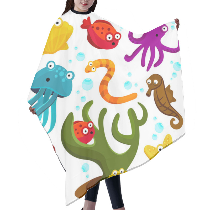 Personality  Cartoon Sea Creatures Hair Cutting Cape