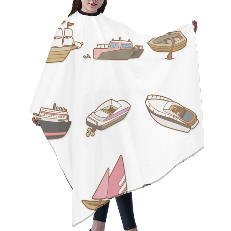 Personality  Cartoon Boat Hair Cutting Cape