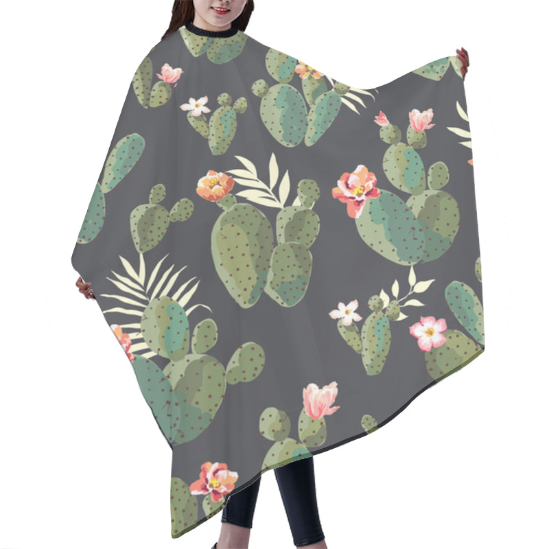 Personality  Seamless Cute Cactus Print Pattern Background Hair Cutting Cape