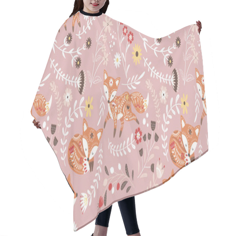 Personality  Beautiful Folk Fox Seamless Pattern Hair Cutting Cape