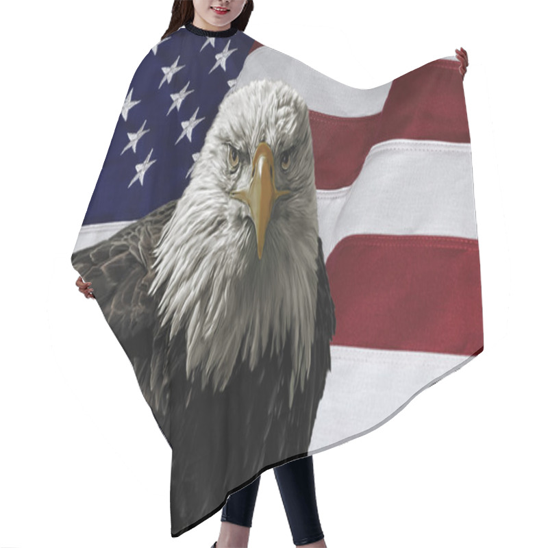 Personality  American Bald Eagle On Flag Hair Cutting Cape