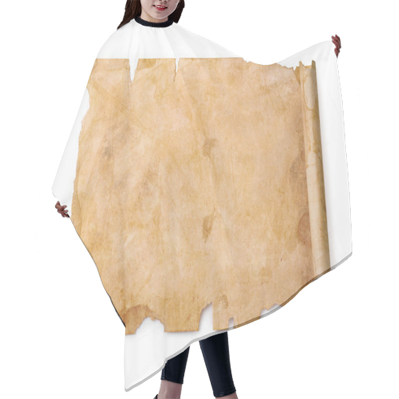 Personality  Parchment Isolated On White. Old Paper Texture Hair Cutting Cape